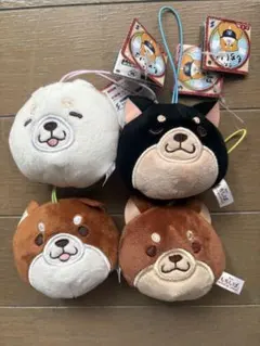 クレーンゲーム忠犬もちしば ぬいぐるみマスコット 4点セット