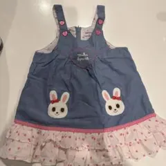 miki HOUSE うさぎ デニム ワンピース 90のサムネイル