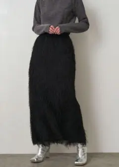 エレンディーク　黒 フリンジ ロングスカート　サイズ2