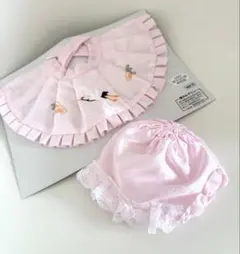 新品　お宮参り　セット　スタイ　帽子　よだれ掛け　鶴　つる　女の子　ピンク