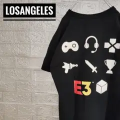 海外製ギルダンGILDANロサンゼルスE3　古着Tシャツ黒L