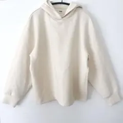 ユニクロ パーカー L アイボリー シンプル フーディ 無地