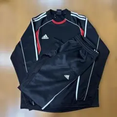adidas ジャージ Mサイズ 黒/赤　上下セット