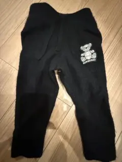BURBERRY クマ刺繍 黒ニットパンツ.3Y98