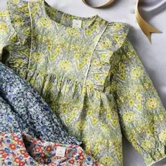 【人気】Cottoli 花柄チュニック 90 長袖 淡色コーデ 女の子