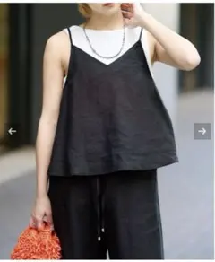 【未使用・タグ付】IENA LA BOUCLE 麻シーチングサーキュラーブラウス