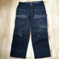 プ*博様 Dickies ダブルニー XL相当 カーゴパンツ 黒 ツイル ワーク