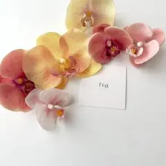 peach-6 ヘッドパーツ　アーティフィシャルフラワー　ヘッドドレス