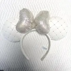 ディズニー ミニー キルティング カチューシャ　ホワイト
