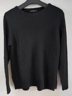 リブニット 長袖 黒