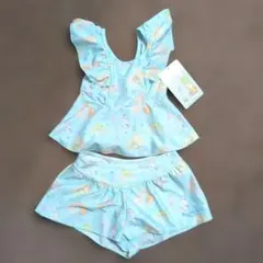 新品 女の子 すみっコぐらし セパレート水着 水色110cm