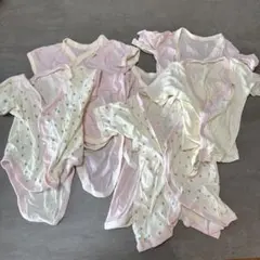 美品　ベビー肌着6点セット 50〜60cm 綿 白 ピンク
