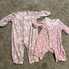 雲柄とドット柄のロンパース 80cm