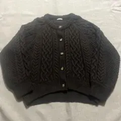【GU】お値下げ‼️ ケーブル編みカーディガン　 ダークブラウン