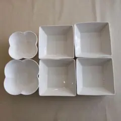 大皿深皿 スタッキング 18cm 4点＆フラワーボウル19cm16cm２点セット