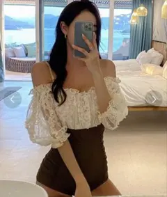 オフショルダー ワンピース水着