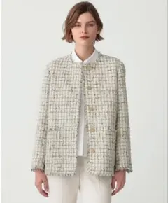 新品未使用theory luxe 25SS ノーカラー ツイードジャケット38