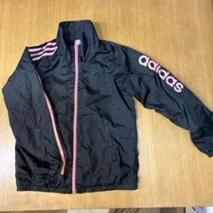 adidas 子供用ウィンドブレーカー ブラック/ピンク 150