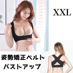 姿勢矯正 ベルト XXL 黒 バストアップ 背筋サポーター 猫背矯正 巻き肩