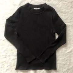 LOWRY FARM 黒 リブ編み 長袖ニットトップス Lサイズ