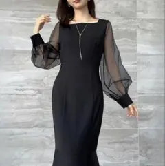 ブラックシースルードレス オケージョンドレス