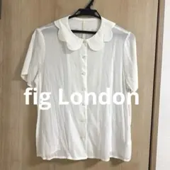 未使用【fig London 】ホワイト 襟付き 半袖シャツ