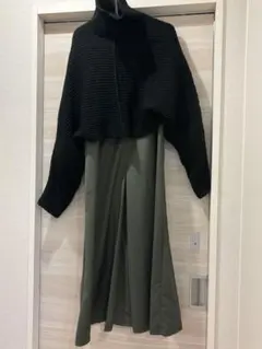 【KBF】リブニットセーター＆ロングスカートセットアップ