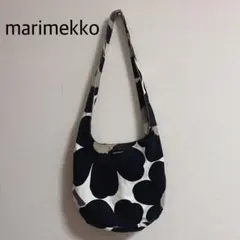 marimekko ウニッコ柄 ショルダーバッグ 花柄 総柄 ブラック
