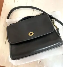 OLDCOACH ショルダーバッグ 黒 2way ターンロック 9870