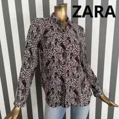 ZARA ペイズリー柄 長袖シャツ