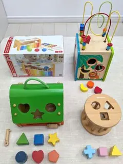 セール 木のおもちゃ 知育玩具 4点セット 木製まとめ売り