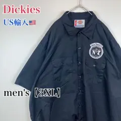 ●BA89【US輸入】ディッキーズ 半袖 ワークシャツ ブラック系 【3XL】
