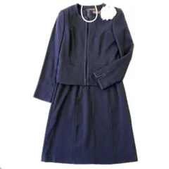 Reflect リフレクト ノーカラージャケット ワンピース スーツ ネイビー