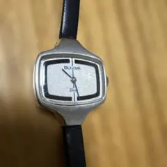 【希少】稼働品 BULOVA Dior 手巻き 腕時計 ヴィンテージ 黒ベルトのサムネイル