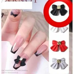 9【パーツ】3個＊リボン マット 黒