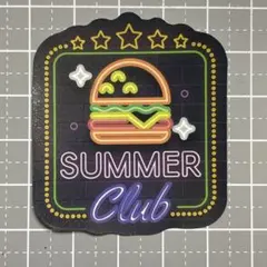 【TTT-33】防水ステッカー ネオン ネオンカラー ハンバーガー 食べ物