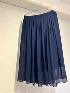ネイビー プリーツロングスカート