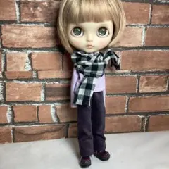 ブライスアウトフィット♡ドルマンスリーブハイネック＆大判チェックストールセット