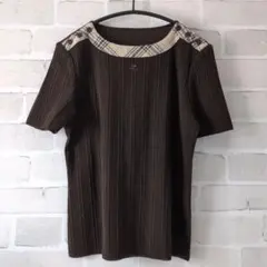 courreges　クレージュ　半袖　リブ　ニット　Size９　日本製