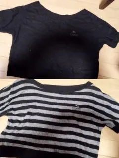 BURBERRY BLUE LABEL半袖ニットトップス　セーター　リバーシブル