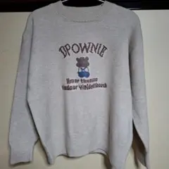 韓国　ベージュ　セーター　クマのイラスト　ニット