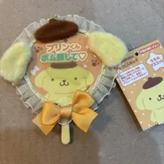 サンリオ　ぴたっとふれんず　うちわマスコット　キーホルダー　ポムポムプリン