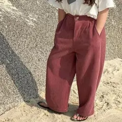 【新品未使用】コーデュロイリブワイドパンツ 150サイズ