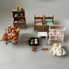 シルバニアファミリー ミニチュア家具と食べ物セット