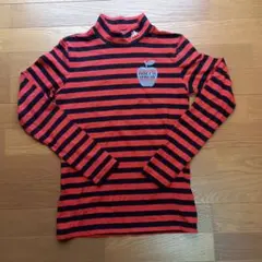 【新品未使用】Kappa ストライプ タートルネックシャツ　レッド/ブラック　M