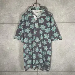 L.L.Bean　半袖　ポロシャツ　アロハデザイン　ハイビスカス　ヴィンテージ