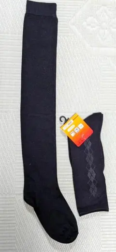 【未使用】ハイソックス・インハイソックス セット22-25 ソフトサーモ素材　黒
