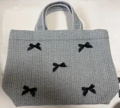 ☆新品☆ ヌビレッスンバッグ リボン グレーのサムネイル