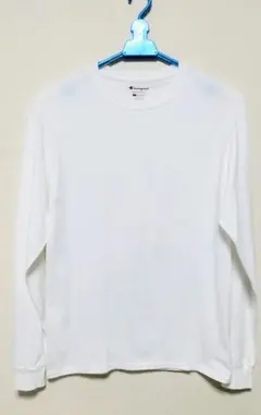 Chanpion Ｔシャツ 長袖 白 左袖ロゴ