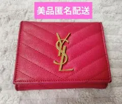 サンローラン 三つ折り財布 ショッキングピンク SAINT LAURENT - メルカリ